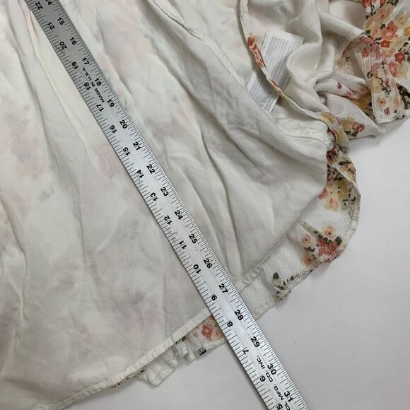 Abercrombie & Fitch Floral Wrap Dress XS V-Neck Short Sleeve Ruffle Hem White - Picture 5 of 5